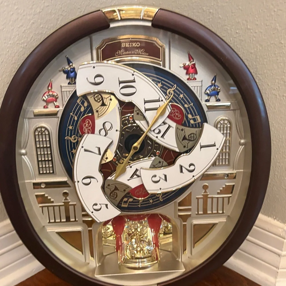 Seiko Melodies in Motion Dancing Dial Musical Wall Clock with '70s Pop Music